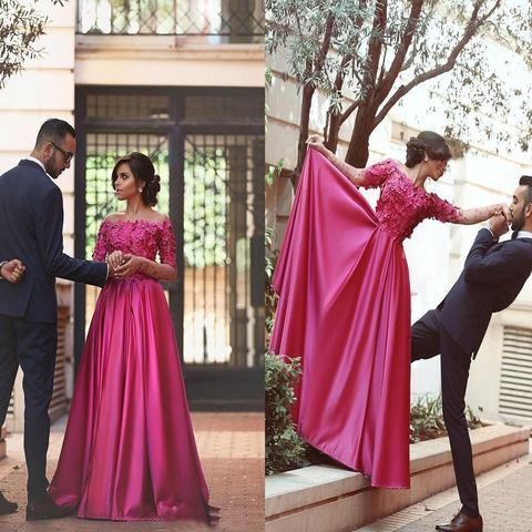 Gorgeous Long Sleeves Prom Dress Long With Appliques main image 0